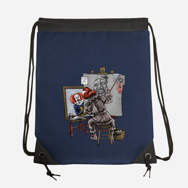 Triple Clown Portrait-None-Drawstring-Bag-zascanauta