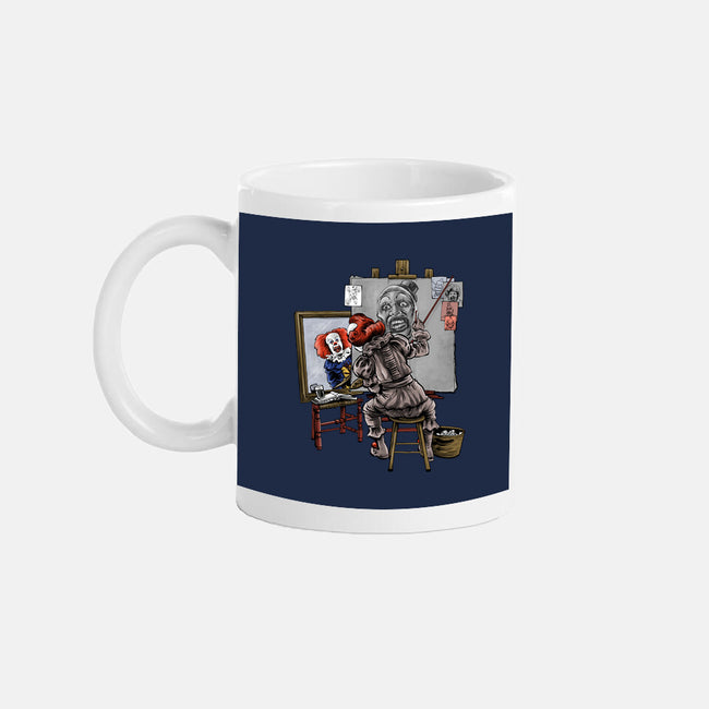 Triple Clown Portrait-None-Mug-Drinkware-zascanauta