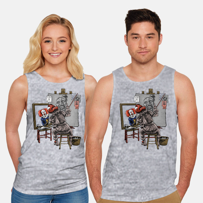 Triple Clown Portrait-Unisex-Basic-Tank-zascanauta