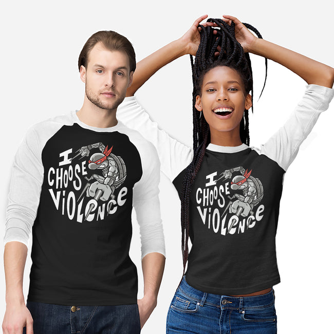 I Choose Violence Turtle-Unisex-Baseball-Tee-naomori