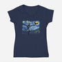 Starry Wild Night-Womens-V-Neck-Tee-Wenceslao A Romero