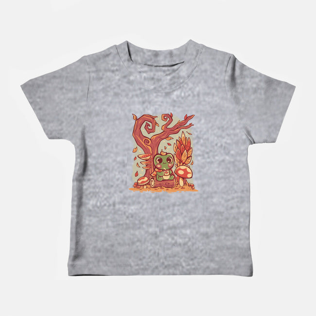 Cozy Autumn Days Frog-Baby-Basic-Tee-TechraNova