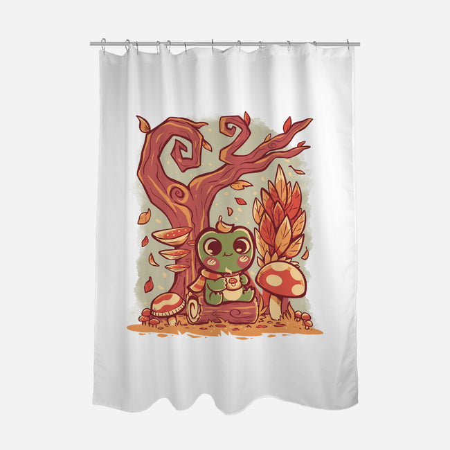 Cozy Autumn Days Frog-None-Polyester-Shower Curtain-TechraNova