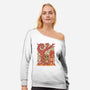 Cozy Autumn Days Frog-Womens-Off Shoulder-Sweatshirt-TechraNova