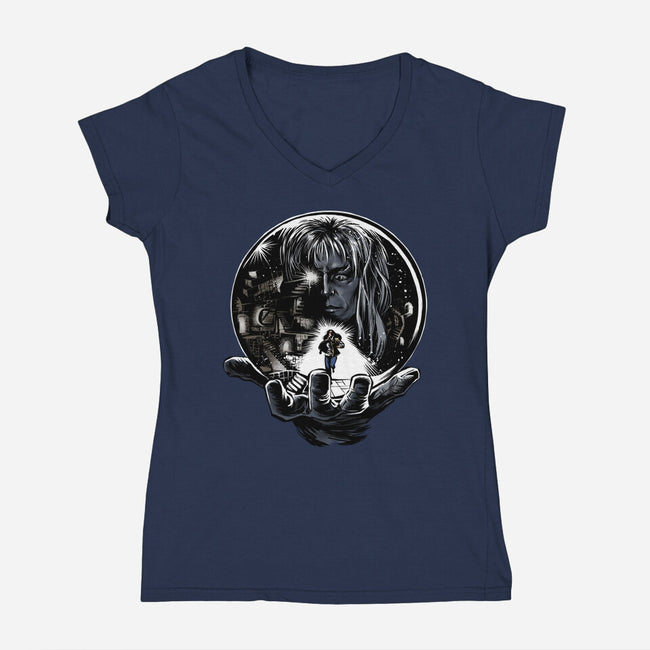 Inside The Labyrinth-Womens-V-Neck-Tee-zascanauta