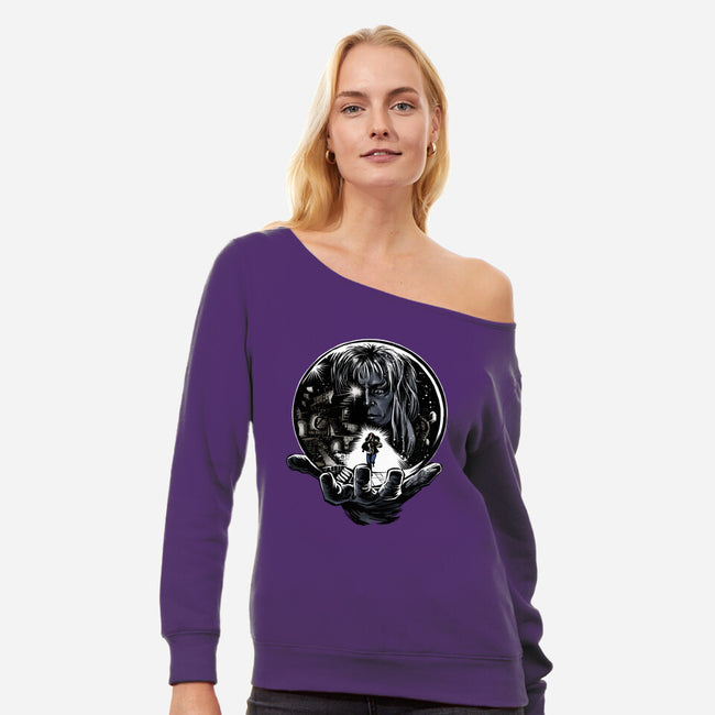 Inside The Labyrinth-Womens-Off Shoulder-Sweatshirt-zascanauta