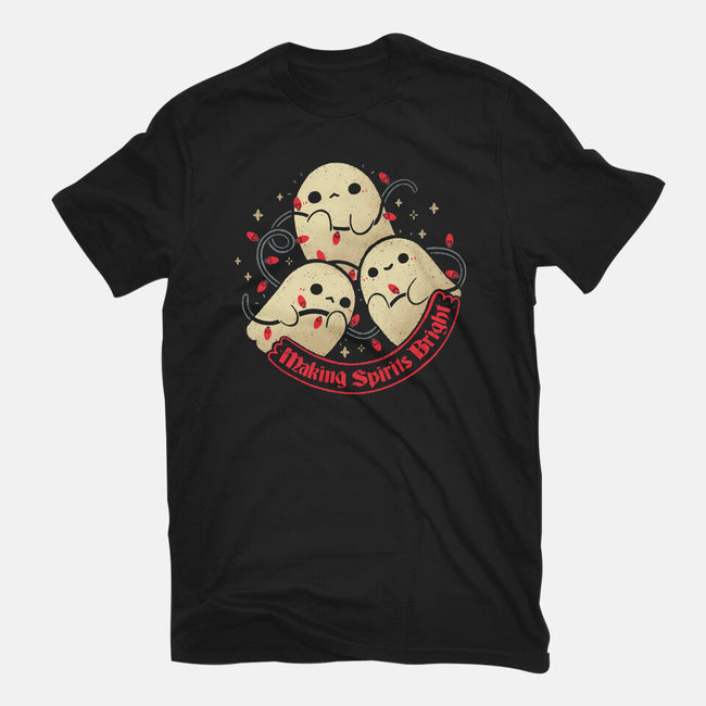 Cute Ghosts Making Spirits Bright-Womens-Fitted-Tee-xMorfina