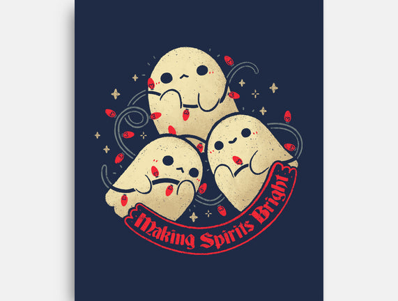 Cute Ghosts Making Spirits Bright