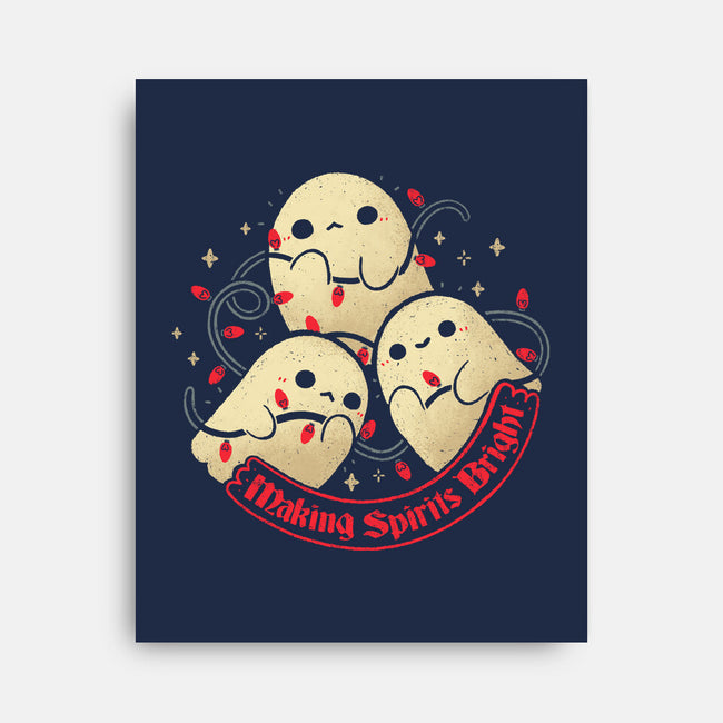 Cute Ghosts Making Spirits Bright-None-Stretched-Canvas-xMorfina