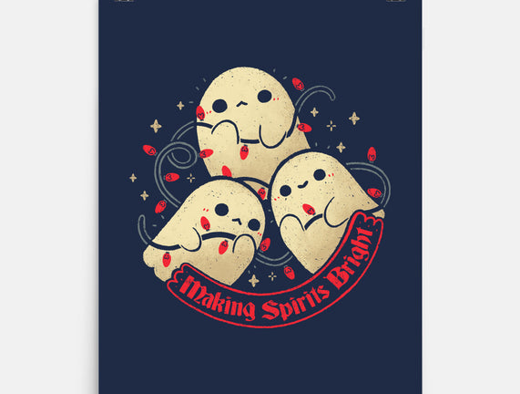 Cute Ghosts Making Spirits Bright