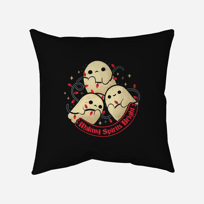 Cute Ghosts Making Spirits Bright-None-Removable Cover w Insert-Throw Pillow-xMorfina