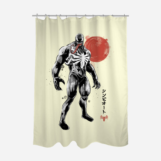 Dark Symbiote Sumi-e-None-Polyester-Shower Curtain-Astrobot Invention