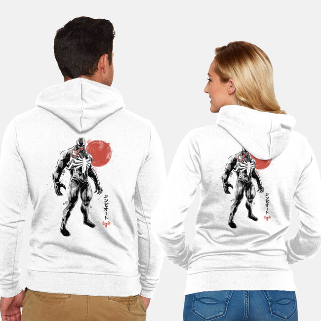 Dark Symbiote Sumi-e-Unisex-Zip-Up-Sweatshirt-Astrobot Invention