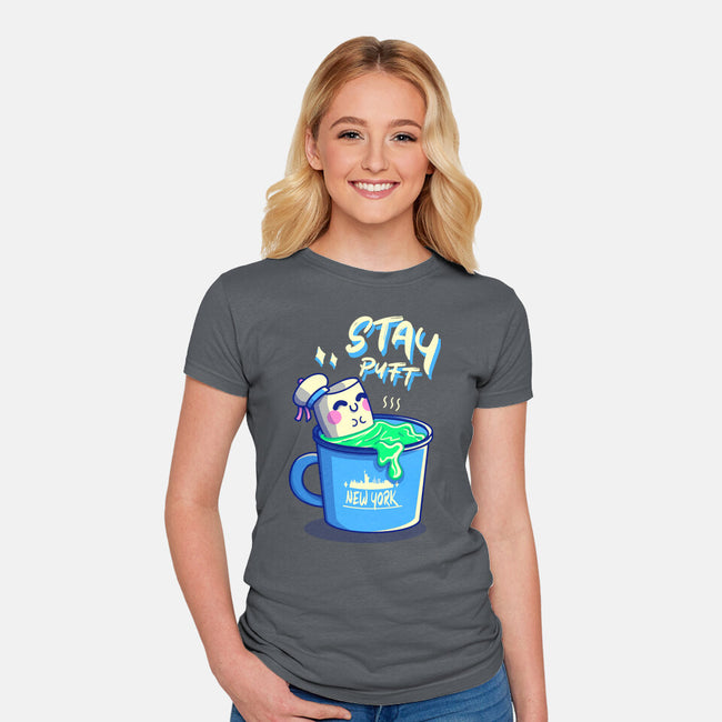 Marshmallow Time-Womens-Fitted-Tee-Donnie