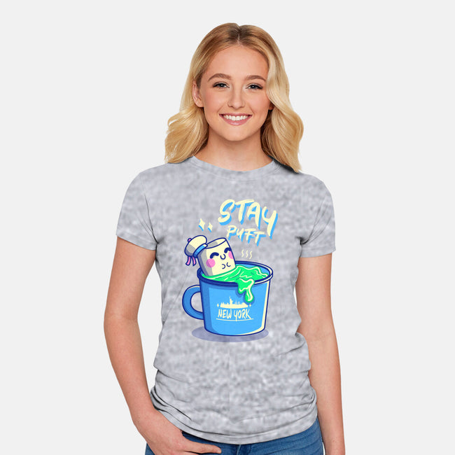 Marshmallow Time-Womens-Fitted-Tee-Donnie