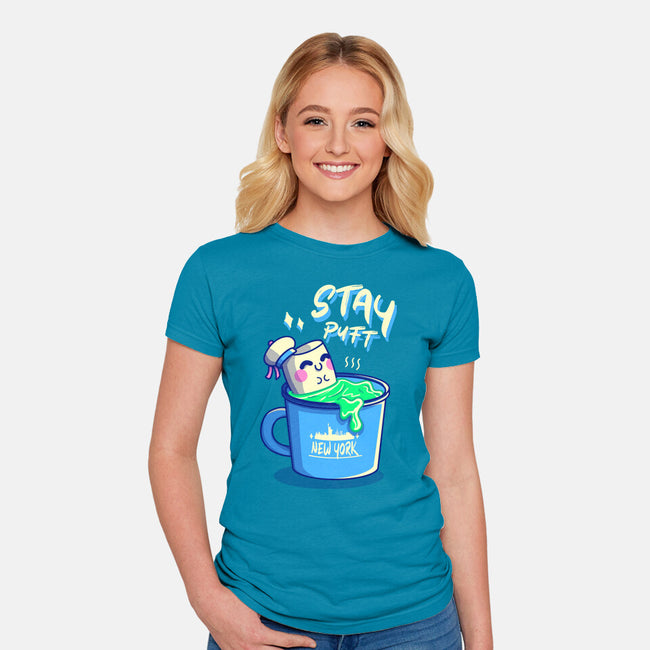 Marshmallow Time-Womens-Fitted-Tee-Donnie