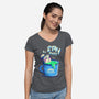 Marshmallow Time-Womens-V-Neck-Tee-Donnie