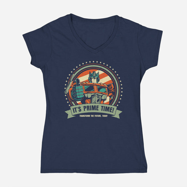 Prime Time-Womens-V-Neck-Tee-retrodivision