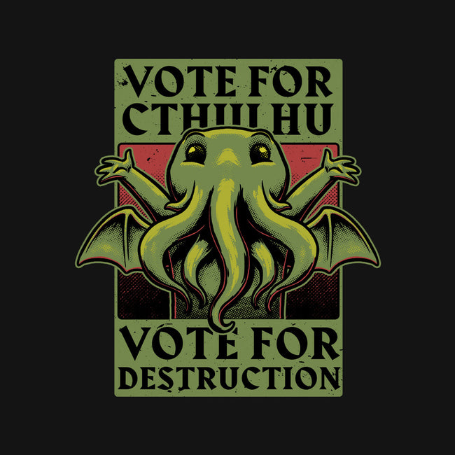 Vote Cthulhu Destruction-None-Stretched-Canvas-Studio Mootant