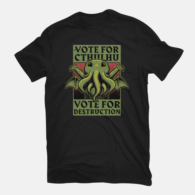 Vote Cthulhu Destruction-Mens-Heavyweight-Tee-Studio Mootant