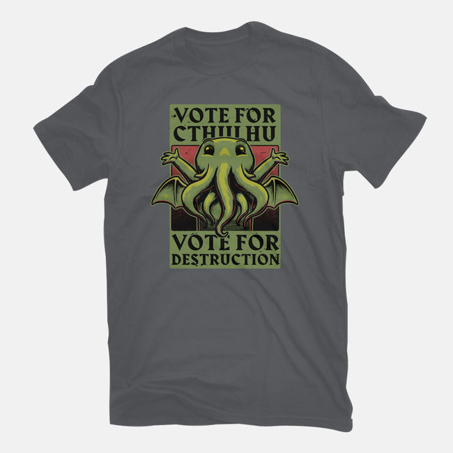 Vote Cthulhu Destruction-Mens-Heavyweight-Tee-Studio Mootant