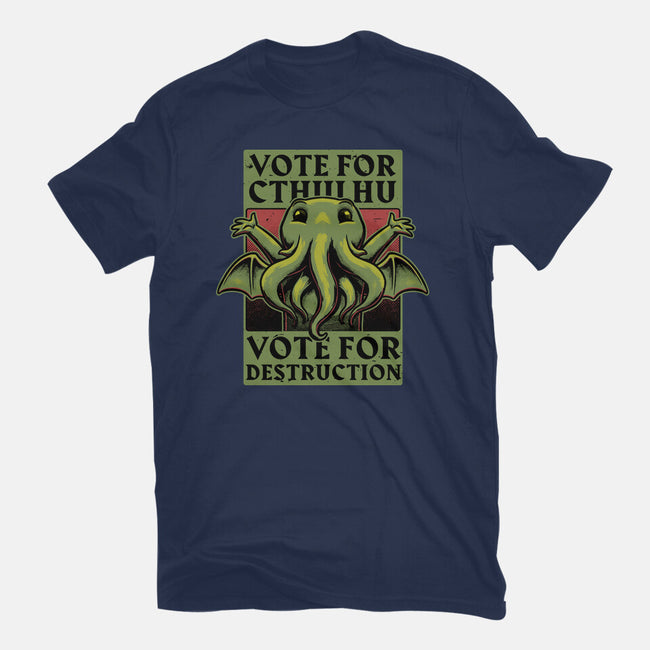 Vote Cthulhu Destruction-Mens-Basic-Tee-Studio Mootant