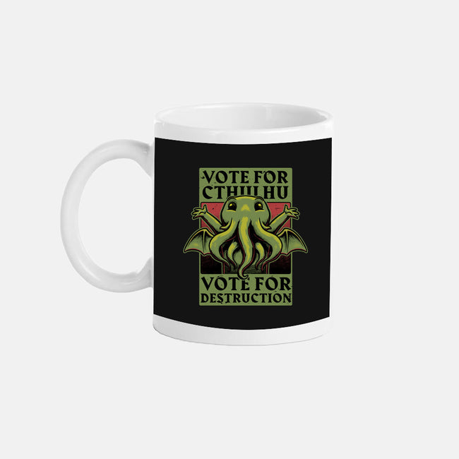 Vote Cthulhu Destruction-None-Mug-Drinkware-Studio Mootant