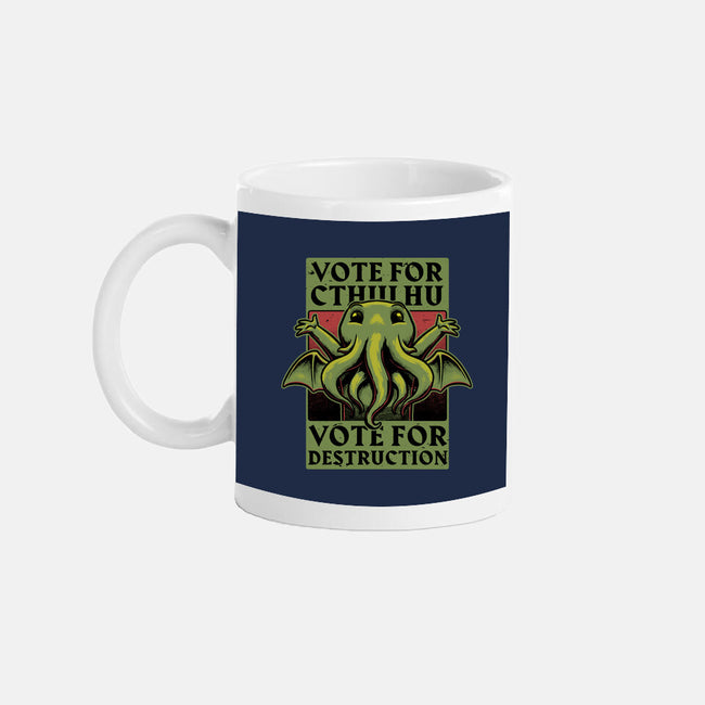 Vote Cthulhu Destruction-None-Mug-Drinkware-Studio Mootant