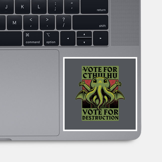 Vote Cthulhu Destruction-None-Glossy-Sticker-Studio Mootant