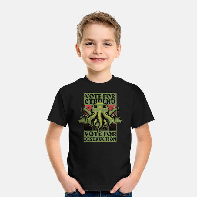 Vote Cthulhu Destruction-Youth-Basic-Tee-Studio Mootant