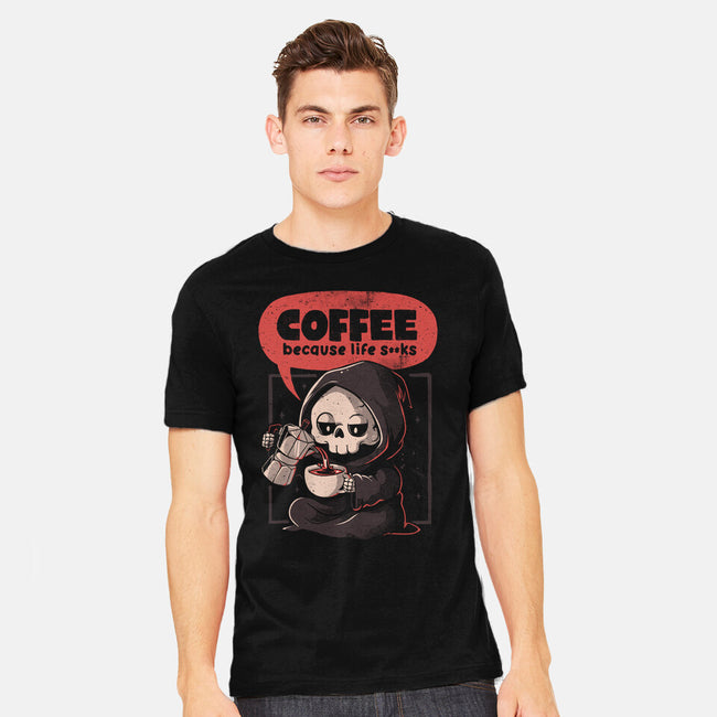 Coffee Because Life-Mens-Heavyweight-Tee-eduely