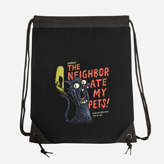 The Neighbor Ate My Pets-None-Drawstring-Bag-Wenceslao A Romero