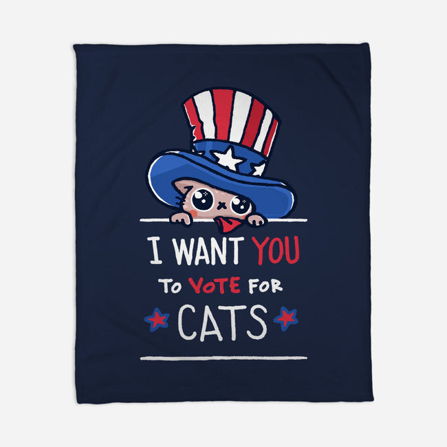 You Should Vote For Cats-None-Fleece-Blanket-Wenceslao A Romero