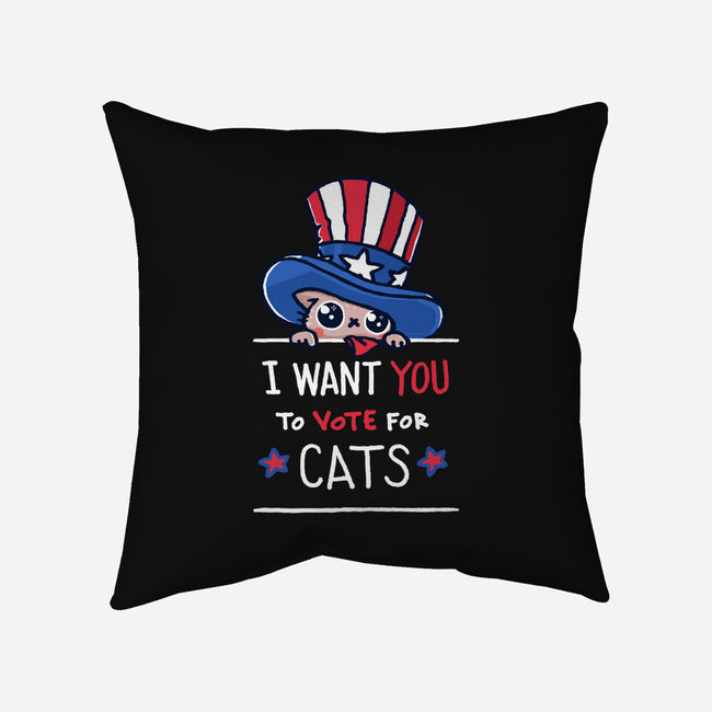 You Should Vote For Cats-None-Removable Cover w Insert-Throw Pillow-Wenceslao A Romero