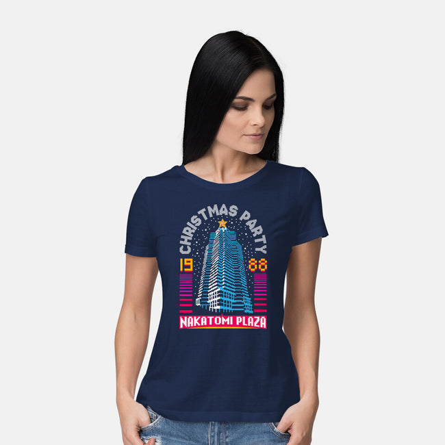 Nakatomi Party 88-Womens-Basic-Tee-rocketman_art