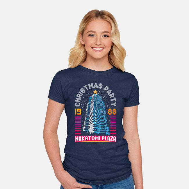 Nakatomi Party 88-Womens-Fitted-Tee-rocketman_art