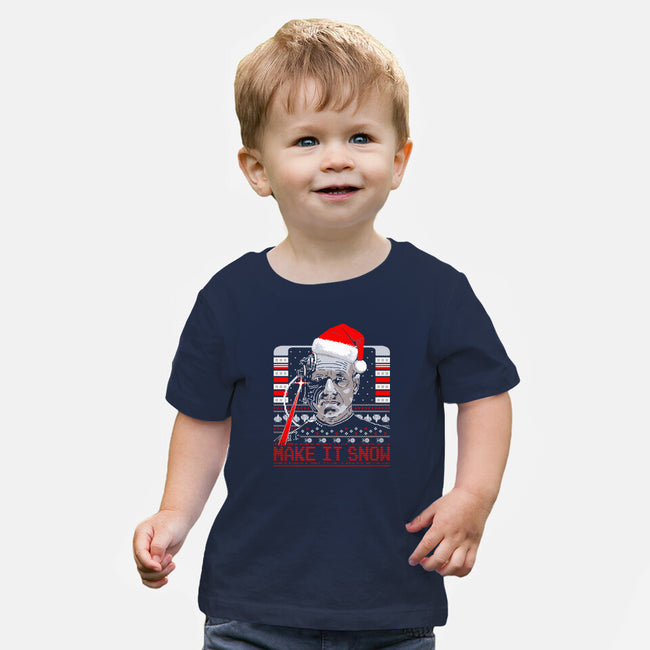 Make It Snow Christmas-Baby-Basic-Tee-rocketman_art