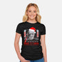 Make It Snow Christmas-Womens-Fitted-Tee-rocketman_art