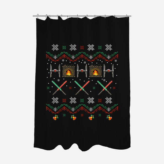 Tie Fighters Christmas-None-Polyester-Shower Curtain-rocketman_art