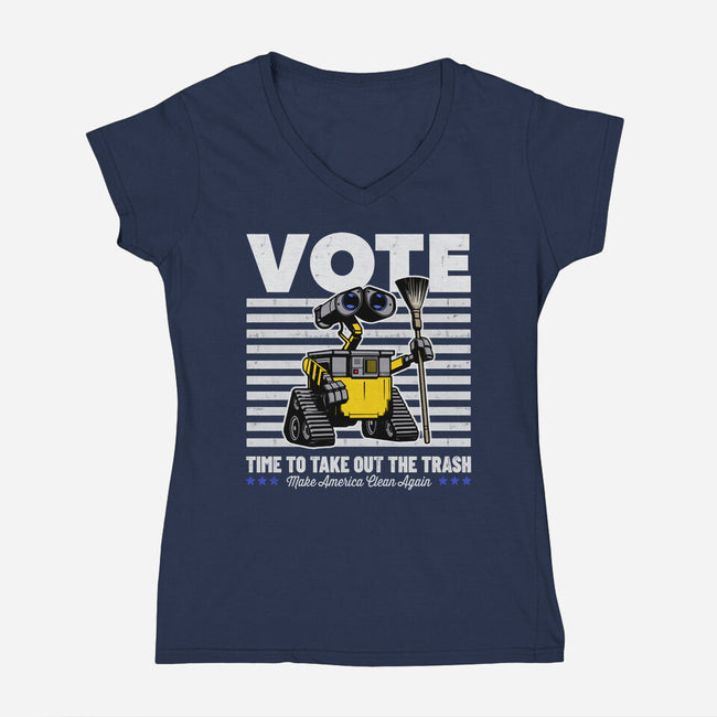 Make America Clean Again-Womens-V-Neck-Tee-Herk Up Tees