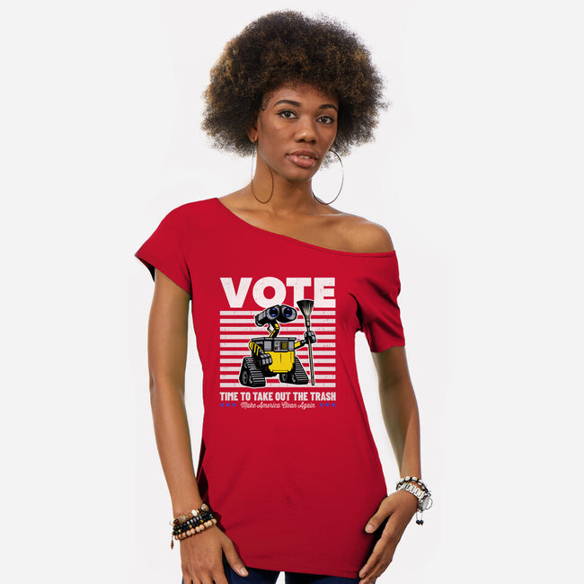 Make America Clean Again-Womens-Off Shoulder-Tee-Herk Up Tees