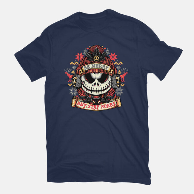 Merry And Scary-Womens-Fitted-Tee-glitchygorilla