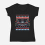 Back In Time For The Holidays-Womens-V-Neck-Tee-glitchygorilla