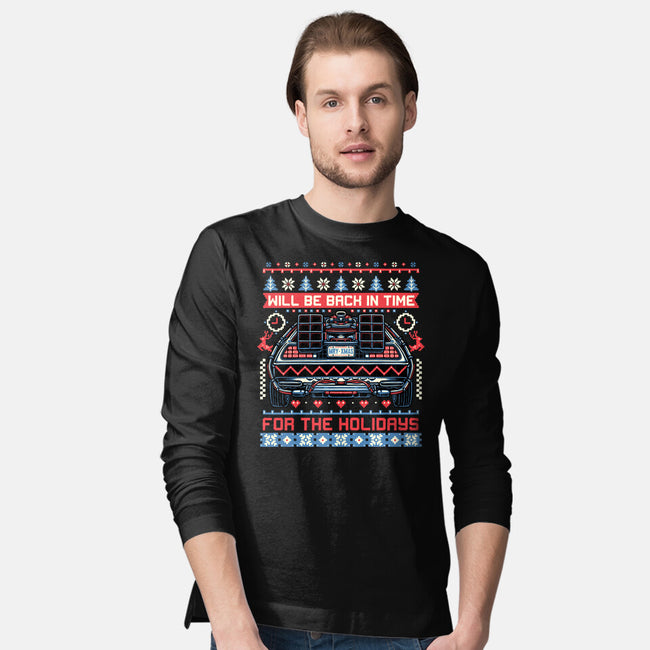 Back In Time For The Holidays-Mens-Long Sleeved-Tee-glitchygorilla