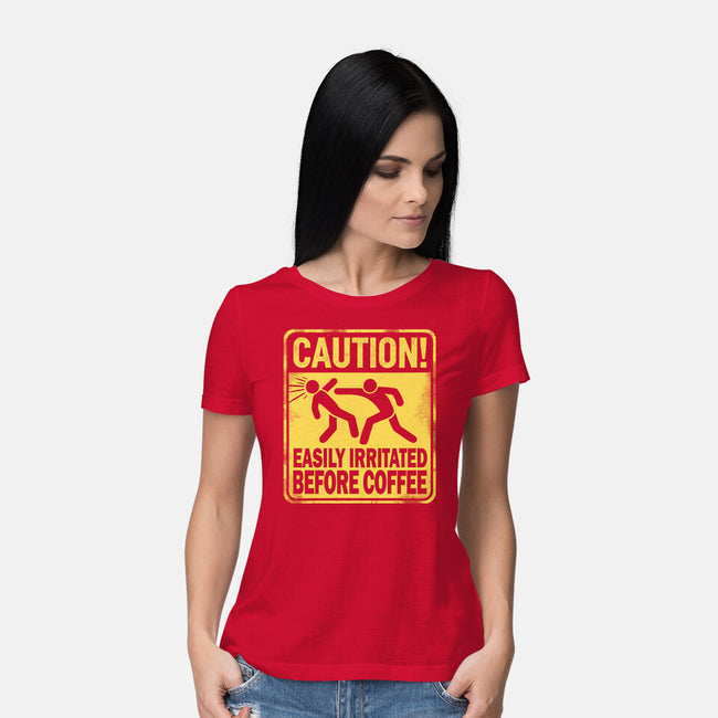 Easily Irritated Before Coffee-Womens-Basic-Tee-BridgeWalker