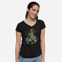 Halloween Christmas Tree-Womens-V-Neck-Tee-xMorfina