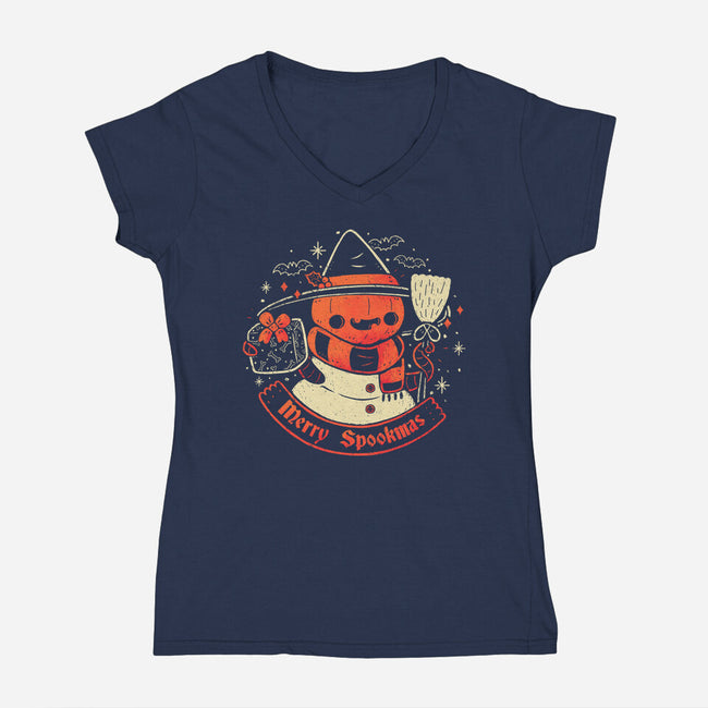 Merry Spookmas-Womens-V-Neck-Tee-xMorfina