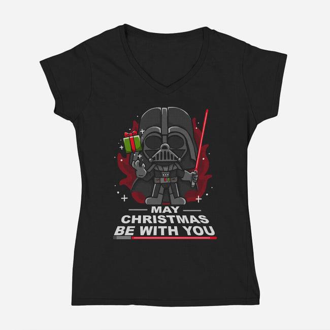 May Christmas Be With You-Womens-V-Neck-Tee-Vallina84