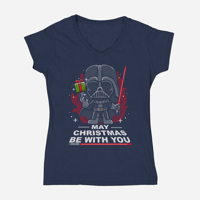 May Christmas Be With You-Womens-V-Neck-Tee-Vallina84