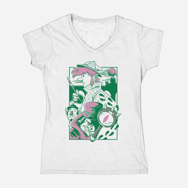 Mysteries Of The Kingdom-Womens-V-Neck-Tee-Henrique Torres